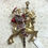 Miniatura: Rhinestone Christmas Jewelry Santa Claus with Reindeer Brooch Holiday Pin
