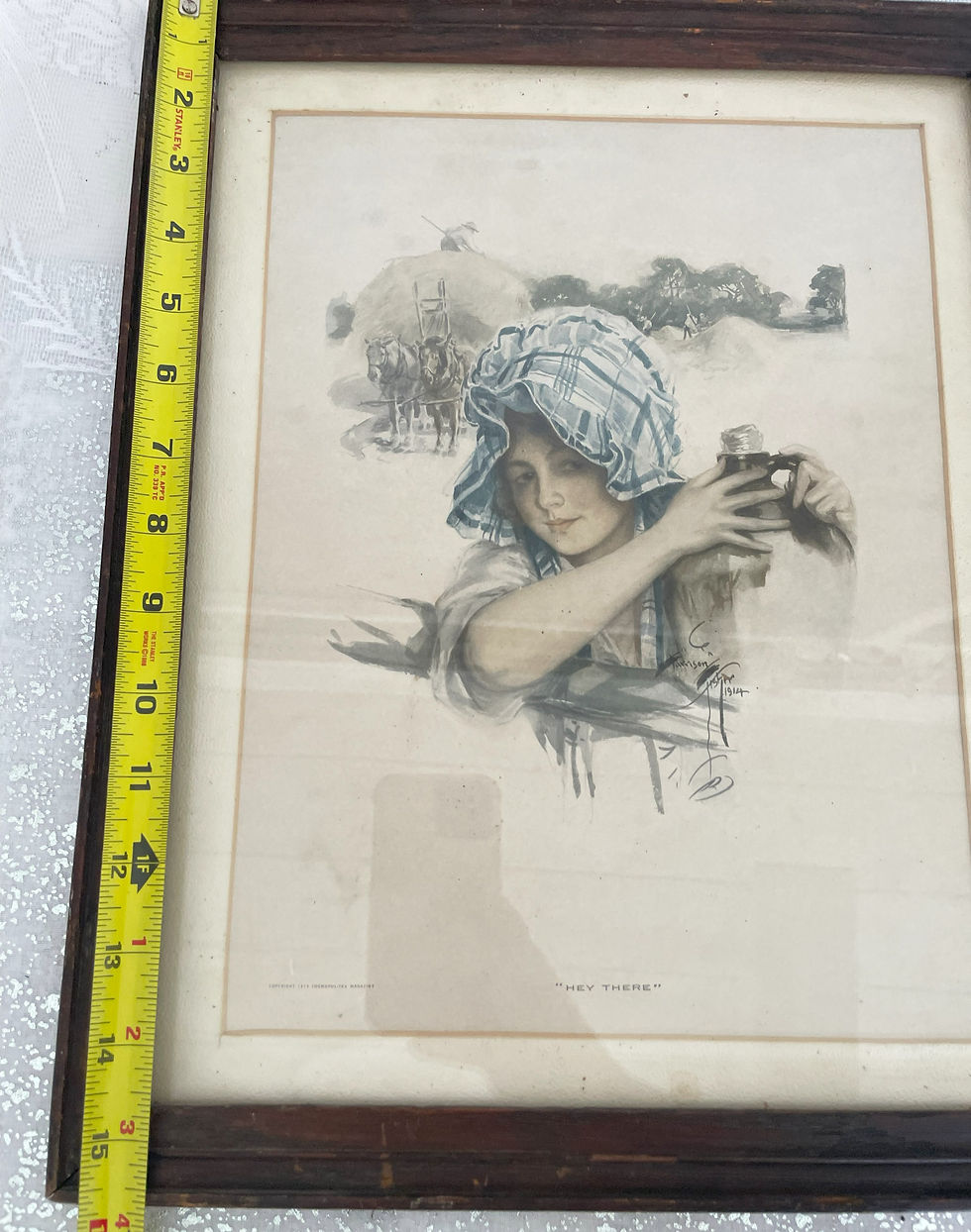 Thumbnail: Antique Harrison Fisher Cosmopolitan Print Vintage Country Farm Girl Art