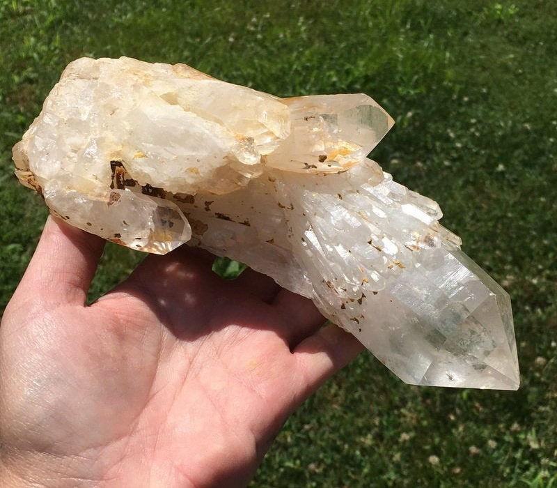 Thumbnail: 8" Large Abundance Lightbrary Quartz Crystal Point Wand - Atlantean Energy