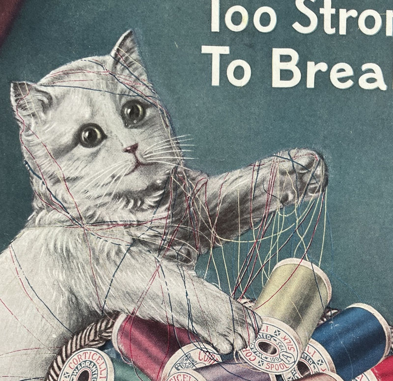 Thumbnail: 1912 Corticelli Silk Ad Illustration Magazine Art, Kittens, Thread
