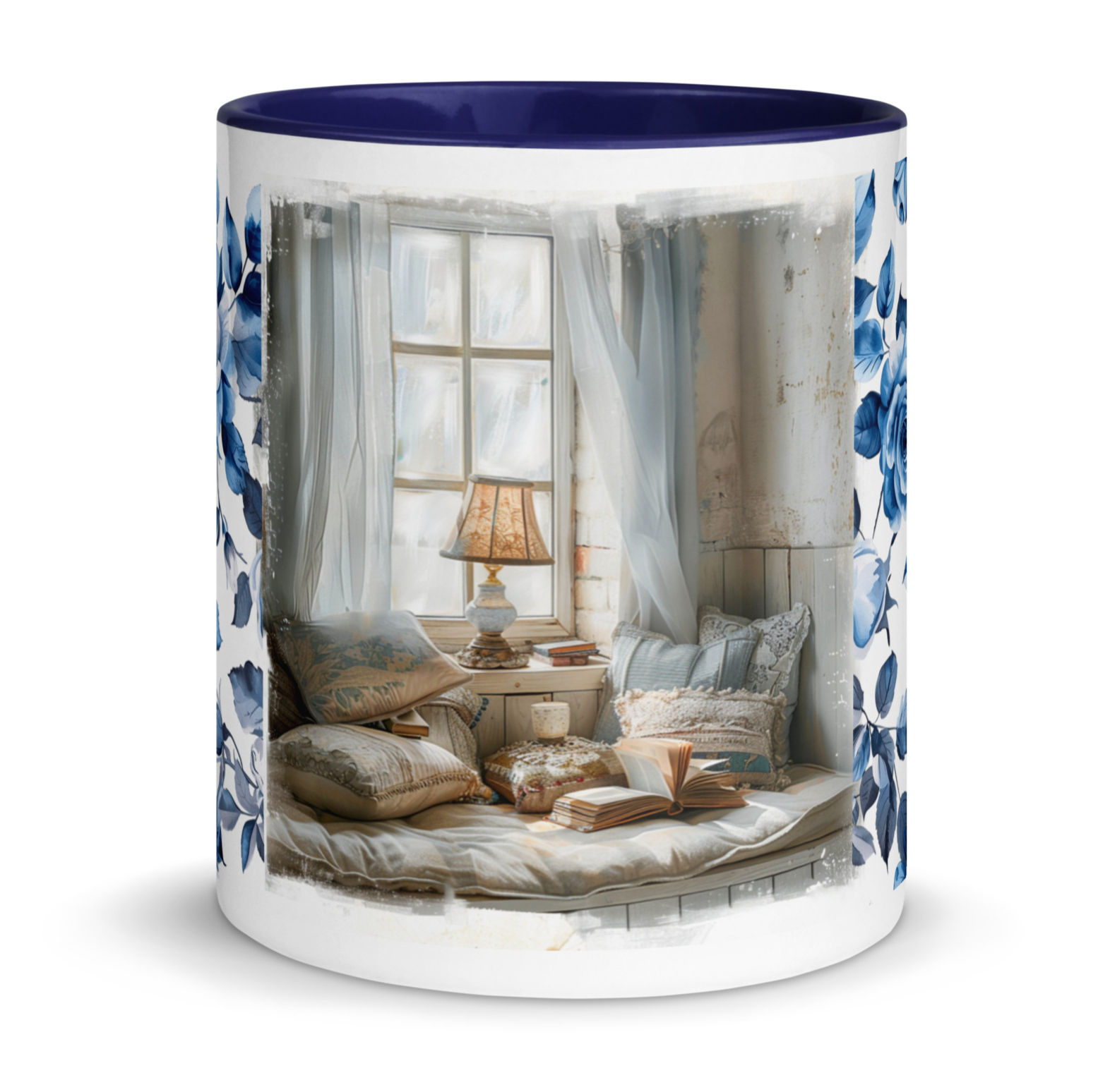 Book Lover Art Coffee Mug, Reading Themed Art on Gifts
