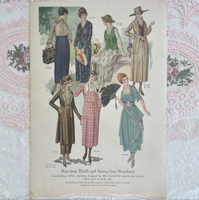 Thumbnail: Vintage Little Folks Circus Paper Cutouts, War Time Spring Fashion Vogue Ad
