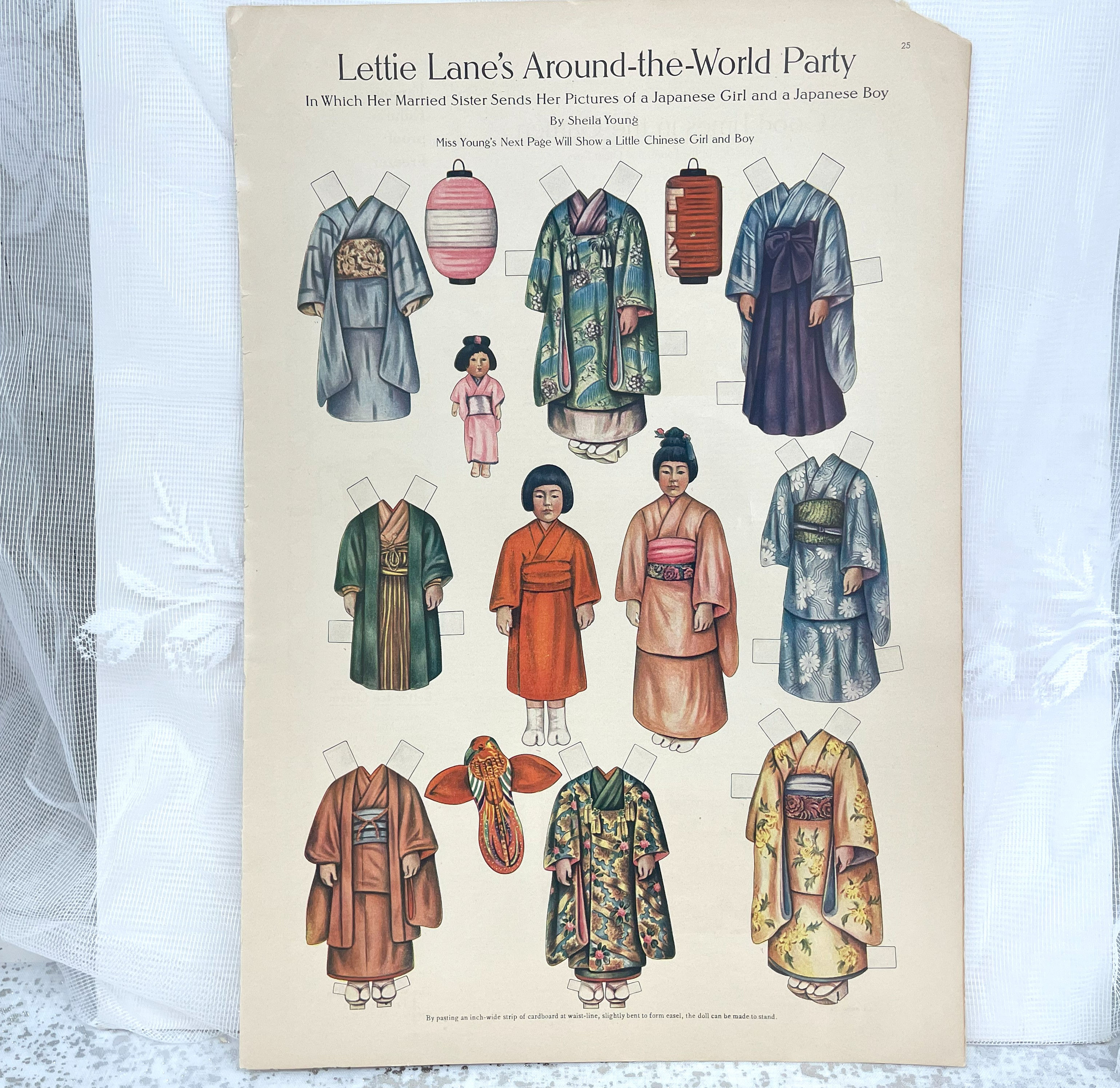 Vintage Lettie Lane Paper Dolls Japanese Girl Boy Sheila Young Uncut 1910