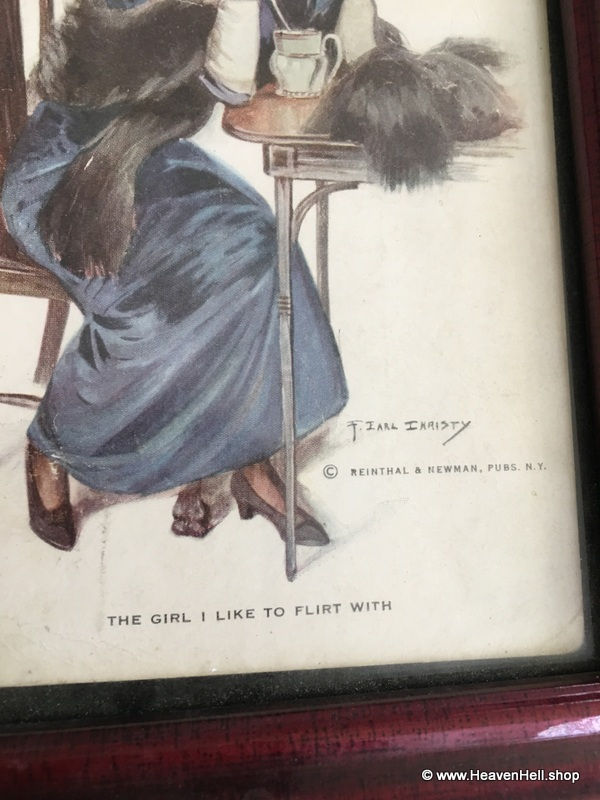 Thumbnail: Vintage 1910's Earl Christy Postcard Hot Chocolate Tea Edwardian Lady