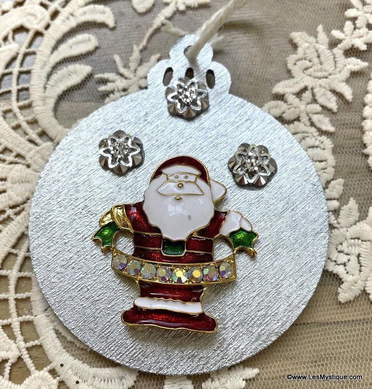 Thumbnail: Christmas Décor & Gifts Silver Glam Rhinestone Santa Claus Ornament