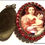 Miniatura: Vintage Madonna and Child Locket, Red Rhinestone Porcelain Cameo Pendant