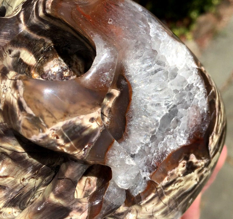 Thumbnail: Large Panther Jasper Crystal Skull, Hand Carved, Spiritual Soul Healing
