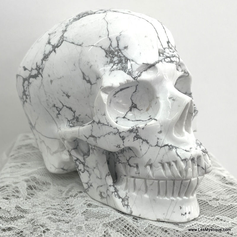 Thumbnail: Large Howlite Crystal Skull, Spiritual Ascension, Karma Clearing, Karmic Healing