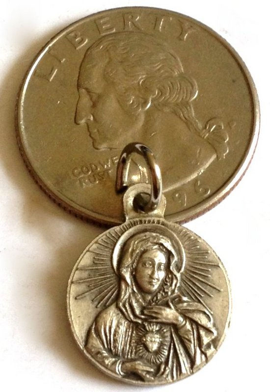 Thumbnail: Vintage Holy Medal Saint Marie Catherine of St. Augustine Virgin Mary Pendant