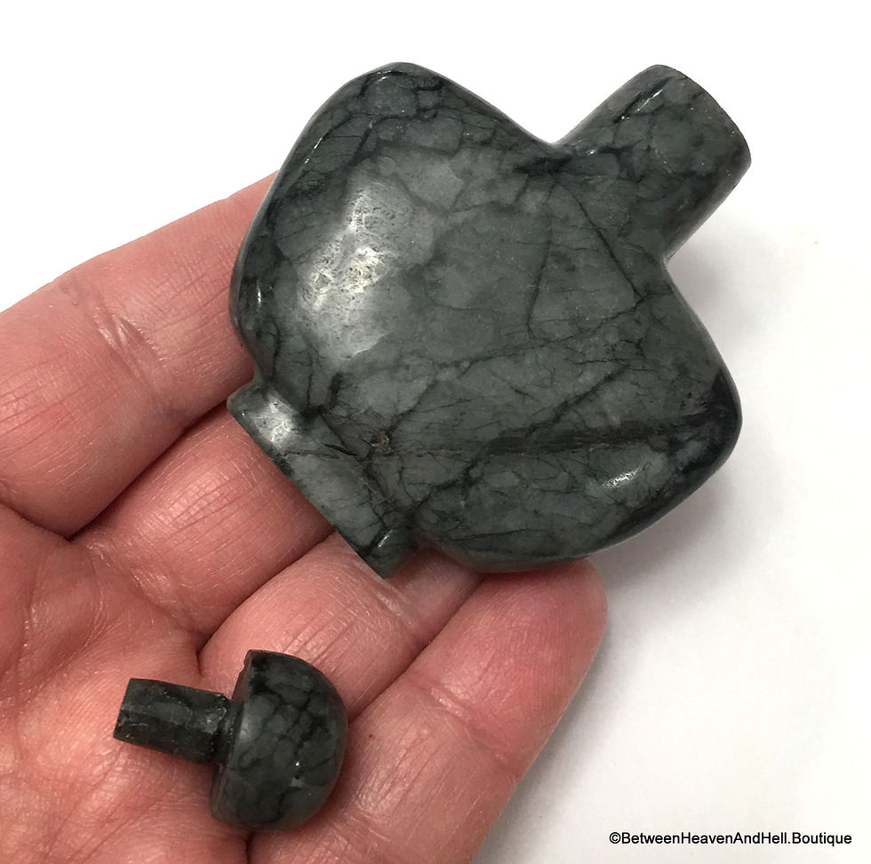 Thumbnail: 2.5" Black & Gray Gemstone Bottle, Potions, Oils, Perfume, Elixir, Magic Spells