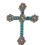Miniatura: Large Rhinestone Cross Pendant, Pink Blue Green Vaseline Glass Christian Jewelry