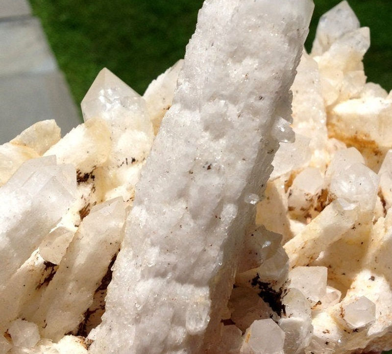 Thumbnail: 9" Large Lightbrary Phantom Abundance Quartz Cluster Frosted Elestial