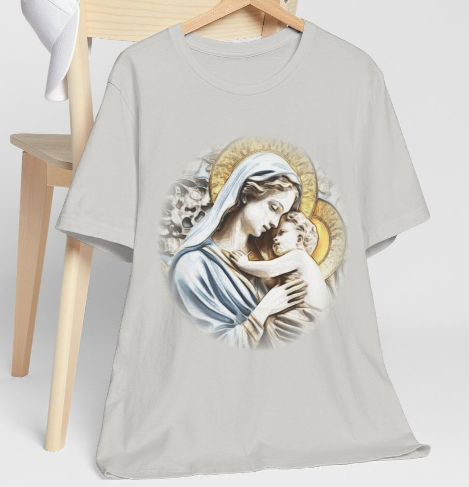 Thumbnail: Vintage Virgin Mary T-Shirt Madonna & Child Unisex Religious Art Catholic Gift