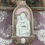 Miniatura: Vintage Rhinestone Madonna and Child Statue Plaque, Shabby Chic Pink White