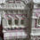Miniatura: Shabby Pink Victorian Christmas Village Antique Shop Fruit Co. w/Glitter VINTAGE