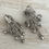 Thumbnail: Vintage Costume Jewelry, Rhinestone Dangle  Earrings, Clip On, Silver tone