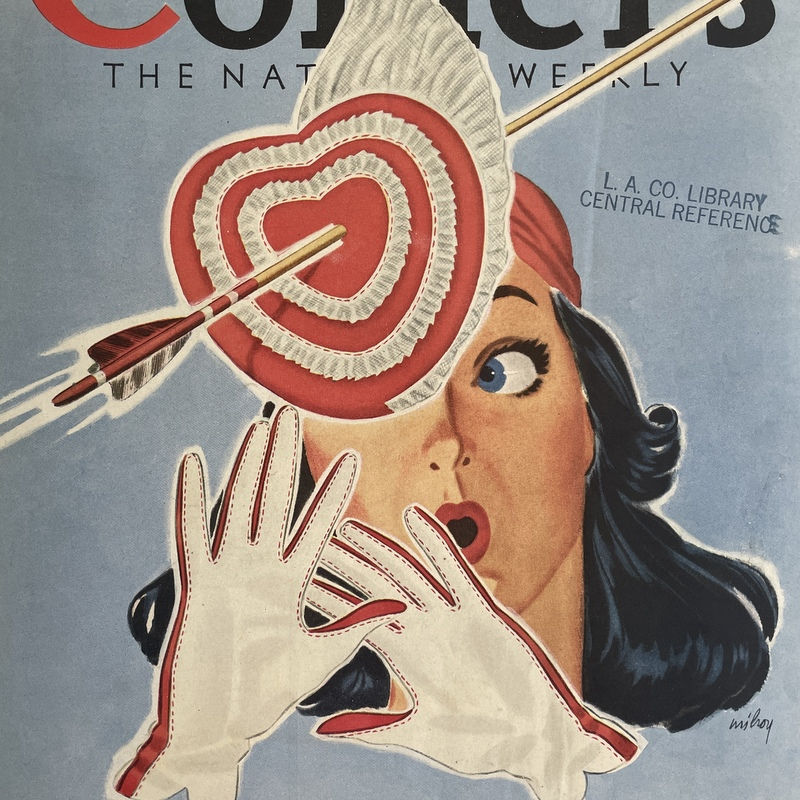 Thumbnail: 1941 Karl Milroy Retro Valentine's Day Woman Cover Art, Easter Island Whisky Ad