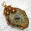 Miniatura: Faceted Rhyolite Rainforest Jasper Gemstone Pendant with Copper Tone W