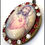 Miniatura: Red Rhinestone Sacred Heart Of Jesus Cameo Locket, Catholic Christian Jewelry
