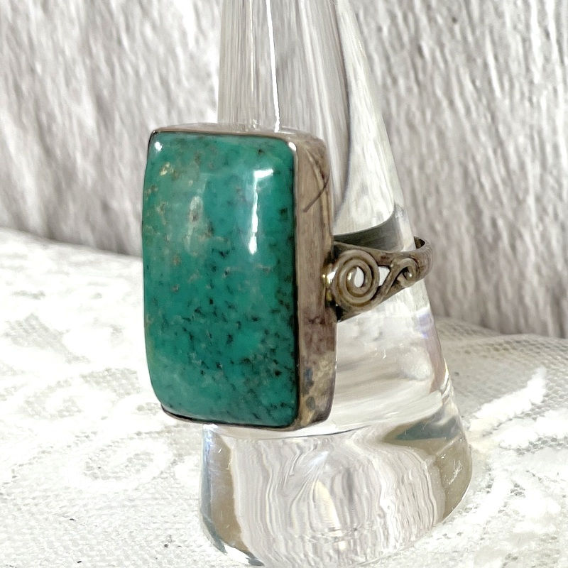Thumbnail: Vintage Sterling Turquoise Ring, Silver Gemstone Jewelry