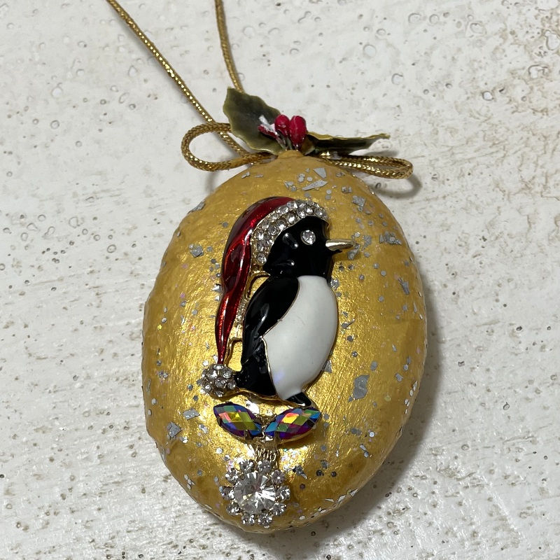 Thumbnail: Rhinestone Penguin Christmas Ornament Glam Chic Holiday Décor