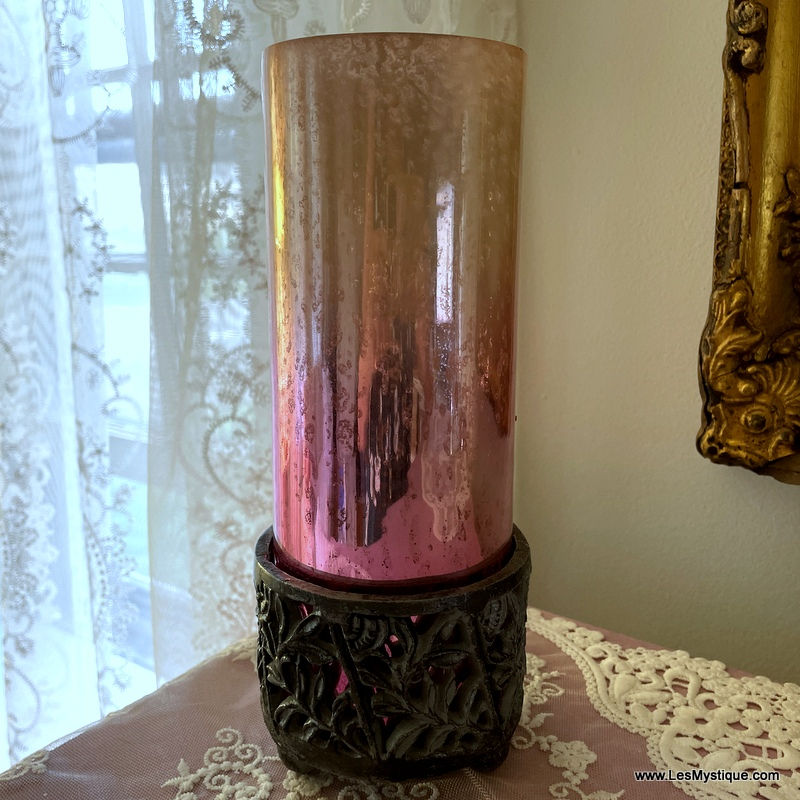 Thumbnail: Accent Lamp - Gold & Pink Mercury Glass, Shabby Glam Romantic Boudoir Decor