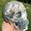 Miniatura: Large Smoky Blue Drusy Moss Agate Skull, Soul Refreshing, Karma Clearing