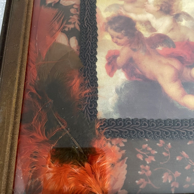 Thumbnail: Victorian Cherubs Art Print Rococo Angel Collage Fabric Assemblage