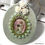 Miniatura: Shabby Rhinestone Glitter Christmas Ornament Pink Angel Cameo White Roses