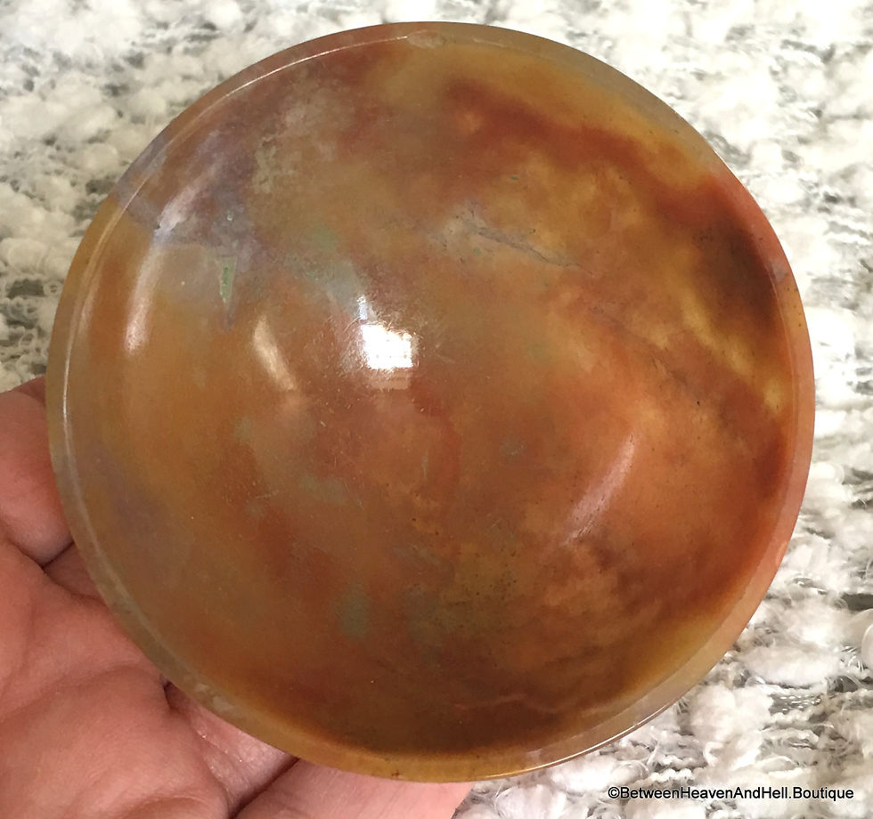 Thumbnail: 3" Energy Clearing Carnelian Agate Gemstone Bowl Altar Magick Spellwork
