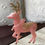 Miniatura: Vintage Pink Reindeer Ornament w/ Gold Glitter Shabby Christmas Gifts