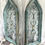Miniatura: Turquoise Distressed Reclaimed Wood Decor Metal Scroll Wall Hanging