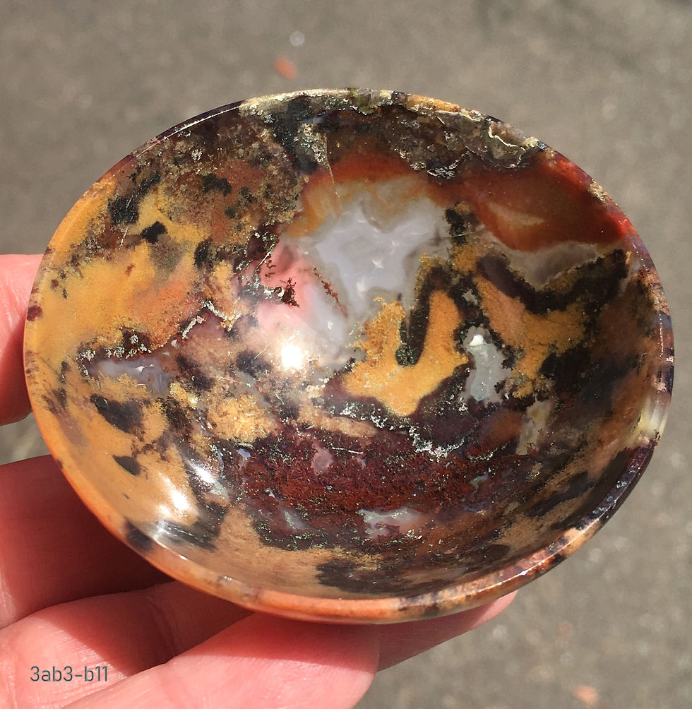 Thumbnail: Colorful Gemstone Bowl, Gold and Red Moss Agate, Abundance of Blessings