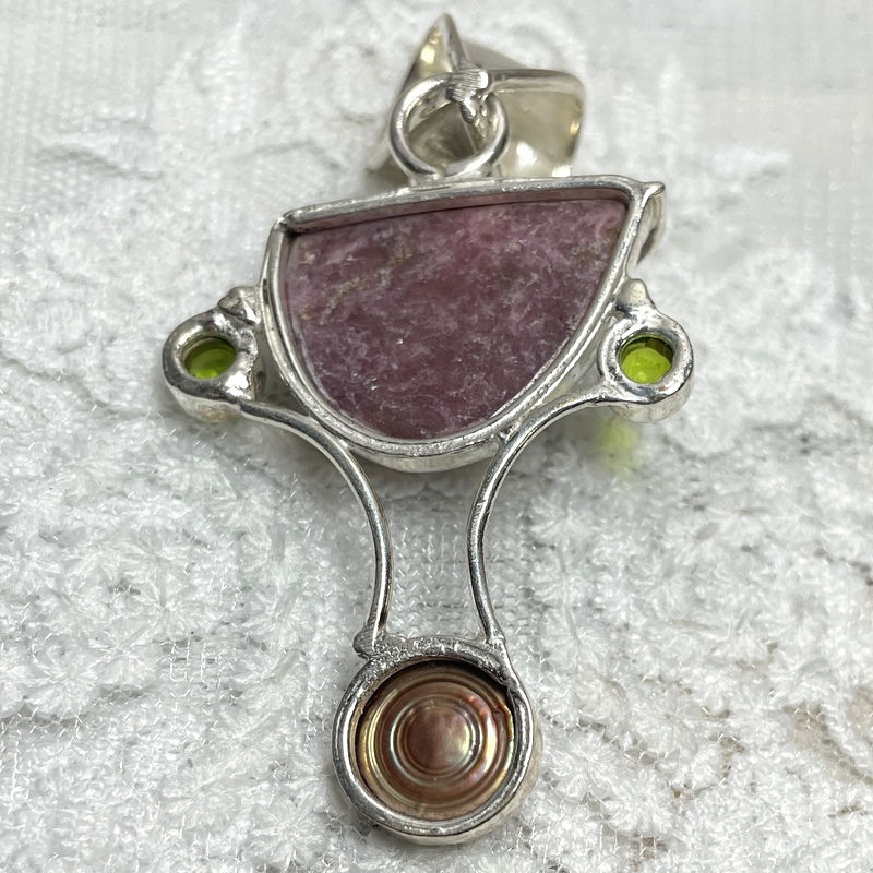 Thumbnail: Vintage Plum Purple Jasper Pendant, Soul Healing Silver Gemstone Jewelry