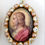 Miniatura: Vintage Catholic Prayer Jewelry, Jesus Christ Cameo Locket, Pearl Necklace