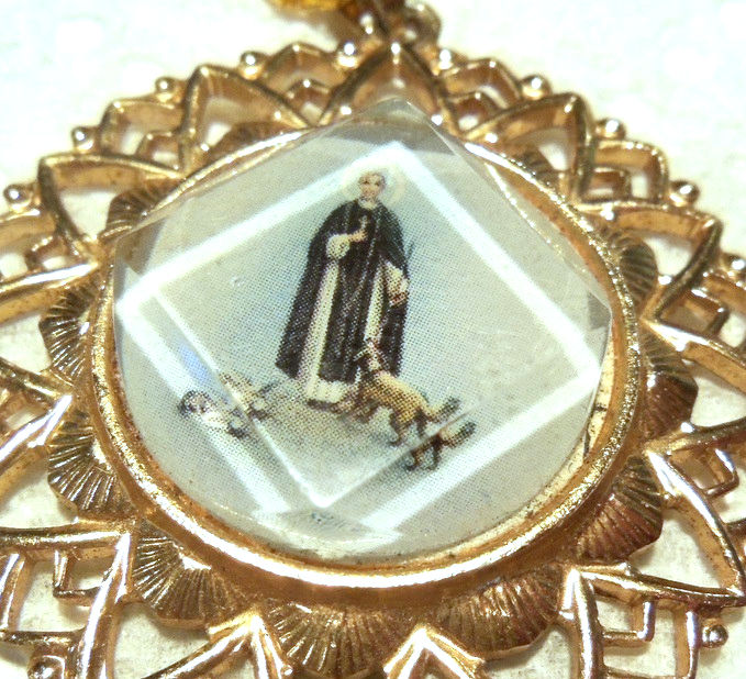 Thumbnail: Vintage St. Francis Necklace, Religious Saint Pendant, Germany