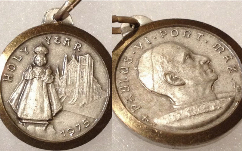 Thumbnail: Vintage 1970's Holy Medal Infant Jesus Of Prague Paulus Vl, Religious Jewelry