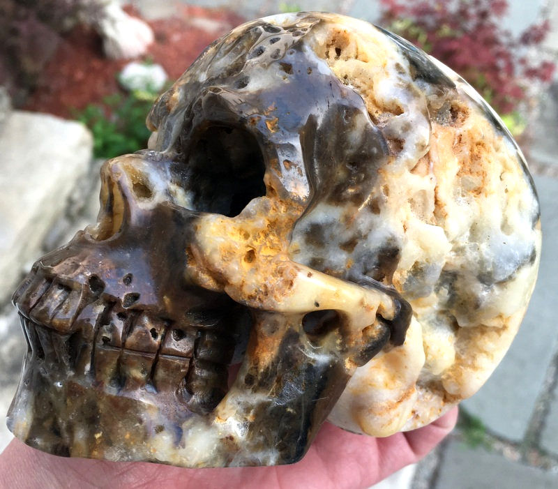 Thumbnail: Large Bubbly Drusy Agate Quartz Crystal Skull - Manifestation, Personal Power