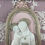 Miniatura: Vintage Rhinestone Madonna and Child Statue Plaque, Shabby Chic Pink White