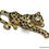 Miniatura: Vintage Jewelry Rhinestone Jaguar Pin Black enamel Gold tone Costume Jewelry