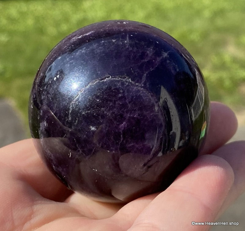 Thumbnail: 2.1" Golden Purple Fluorite Sphere Strong Manifesting Power, Psychic Development