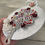 Miniatura: Large Glam Red Rhinestone Ornament w/ Roses Shabby Christmas Decorations