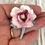 Miniatura: Vintage Pink Flower Brooch, Retro Jewelry, Made in England Floral Pin