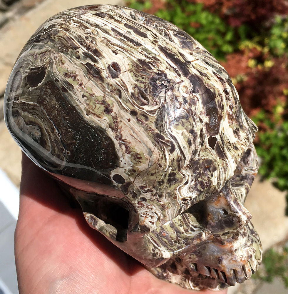Thumbnail: Large Crystal Skull, Morrisonite Jasper Skull, Peace and Tranquility