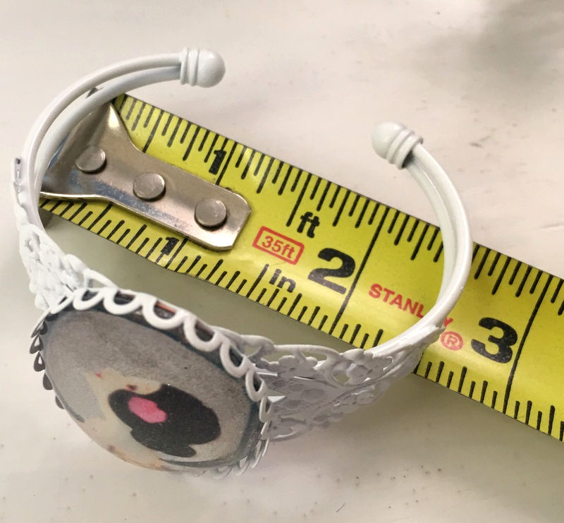 Thumbnail: Wearable Art Jewelry, Moonlight Maiden, Full Moon, Glitter Cameo Cuff Bracelet