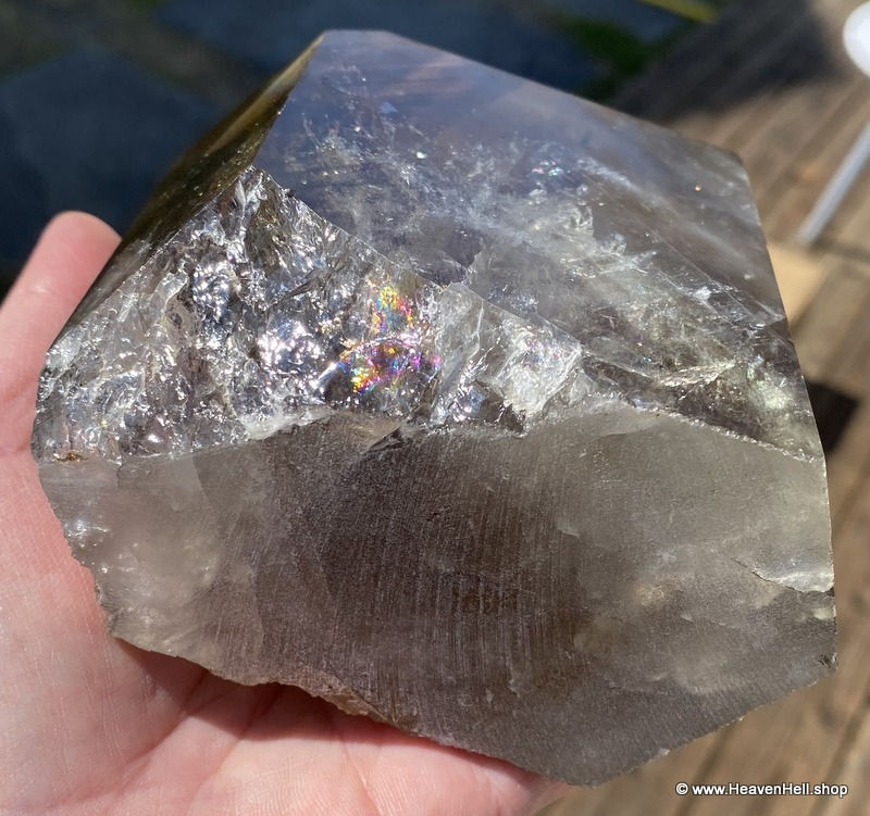 Thumbnail: 5" Standing Smoky Quartz Tower High Vibration Crystal Point - Earth Star Chakra