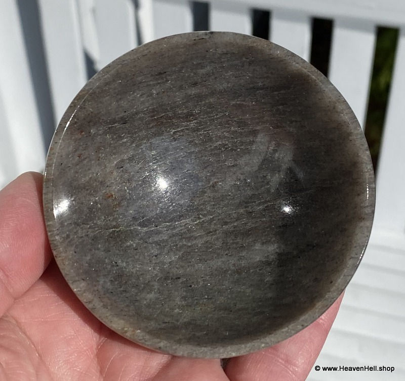 Thumbnail: 3.1" Silvery Aventurine Quartz Bowl Energy Clearing Gemstone Bowl Charging Bowl