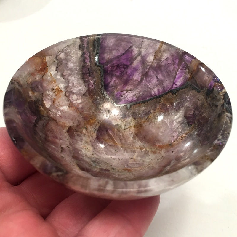Thumbnail: High Vibration Crystal Cacoxenite Amethyst Gemstone Bowl, Ascension