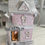 Miniatura: Vintage Victorian Christmas Light Up House, Glass Windows, Shabby Pink Glitter
