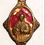 Miniatura: Antique Brass Red Enamel Sacred Heart Of Jesus Vintage Scapular Medal